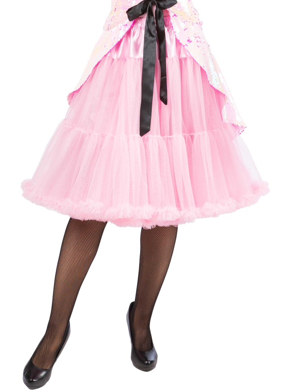 Jupe Jupon Long en Tulle à Volants Femme rose clair