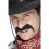 Moustache cow-boy noire auto-adhésive