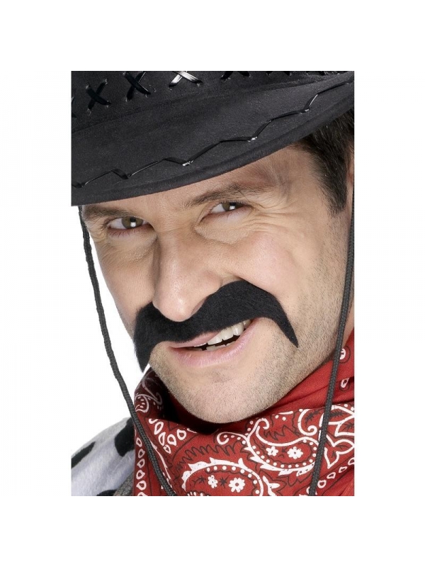 Moustaches cow-boy noires auto-adhésives | Accessoires