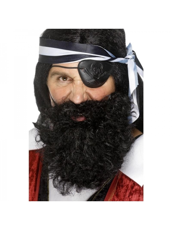 Barbe pirate noire avec élastique | Accessoires