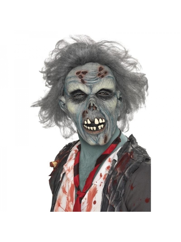 Masque de zombie avec cheveux gris | Accessoires