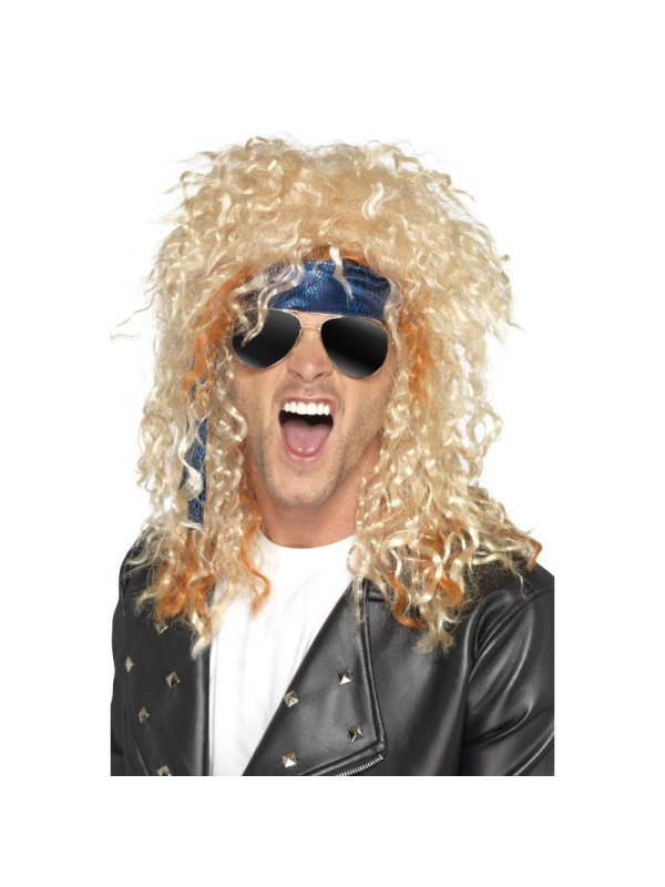 Kit Rocker Fan de Heavy Métal Homme (perruque, lunettes, bandana)
