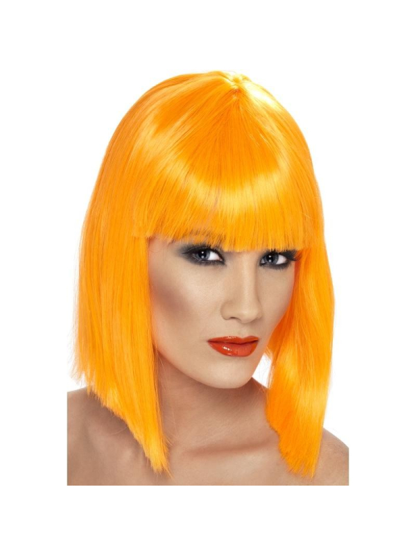 Perruque glam coeurte orange | Accessoires