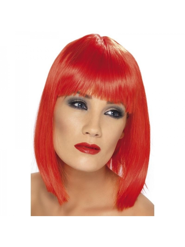Perruque glam coeurte rouge | Accessoires