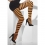 Collants sorcière adulte rayés noir/orange