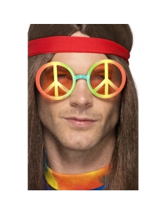 Lunettes hippie peace and love multicolores