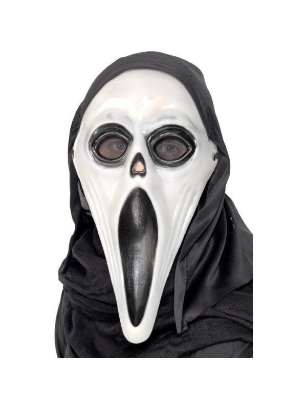 Masque fantôme hurlant phosphorescent + cagoule | Accessoires