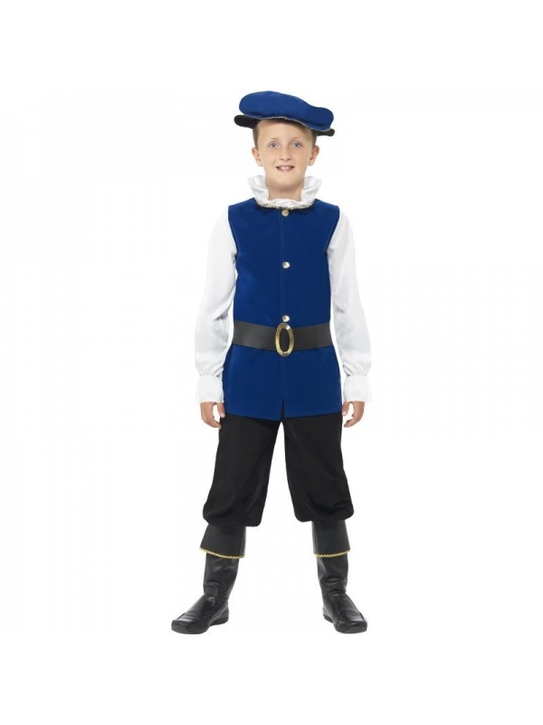 Costume enfant Tudor bleu roi | Déguisement Enfant