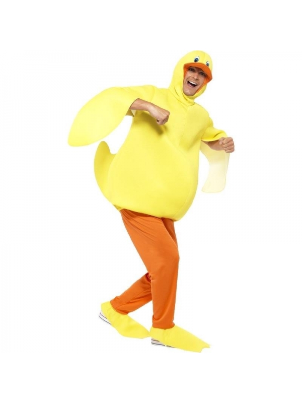Déguisement Canard Adulte (combinaison avec ailes et capuche, pantalon avec couvre chaussures)