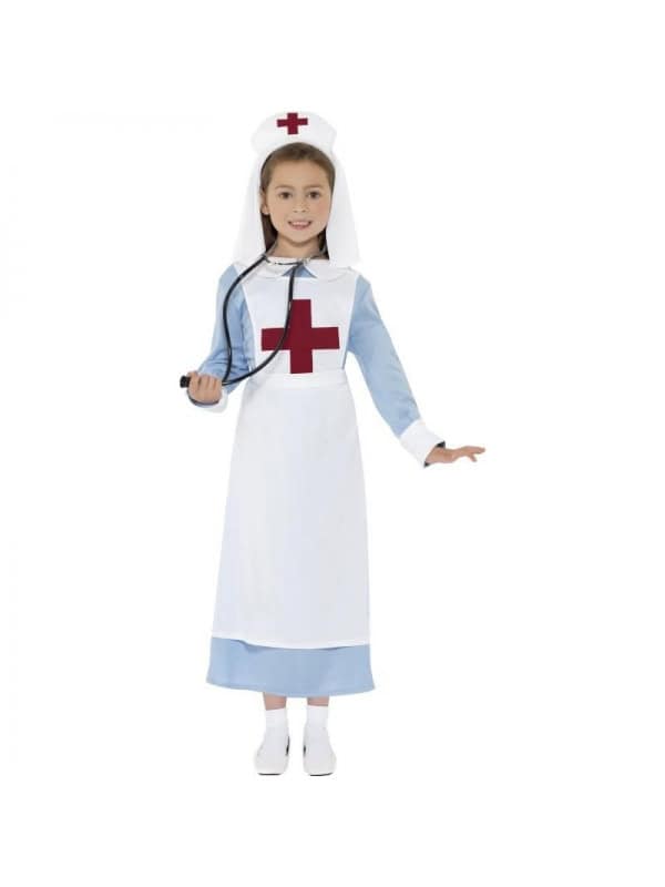 Costume infirmière 1e guerre mondiale (robe, faux tablier et coiffe)