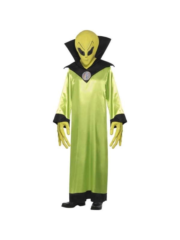Déguisement Alien vert pour adulte ( costume, le masque et les gants)| Déguisement