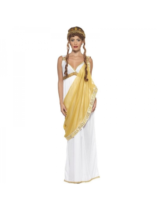 Déguisement Romaine blanc et or (robe et diadème)