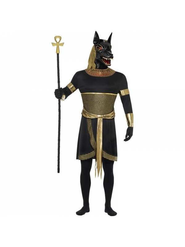 Costume Anubis (tunique, col, manchettes, brassards, et masque) | Déguisement