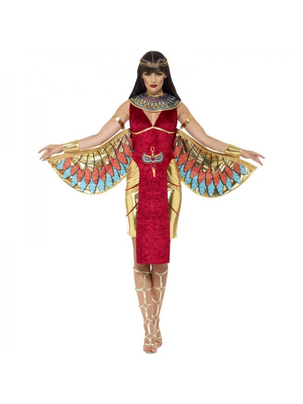 Déguisement déesse Isis (robe, ailes, col et tiare)