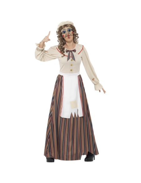 Déguisement femme possédée (robe, charlotte et masque en latex)