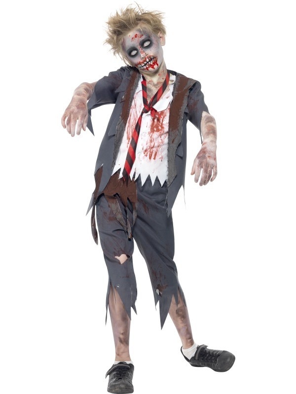 Déguisement écolier zombie, garçon (pantalon, veste, fausse chemise & cravate) | Déguisement Enfant