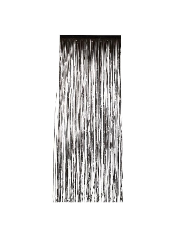 Rideau Scintillant Noir Métallisé – 91 x 244 cm – Déco Halloween & Fête