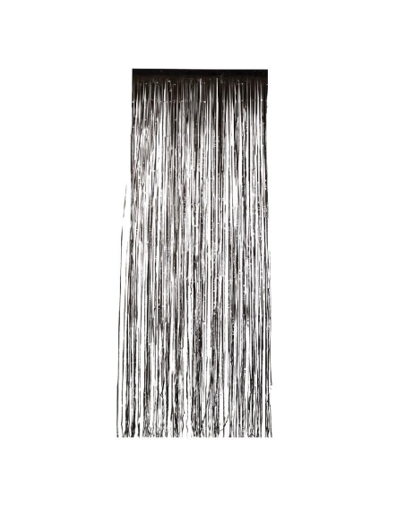 Rideau Scintillant Noir Métallisé – 91 x 244 cm – Déco Halloween & Fête