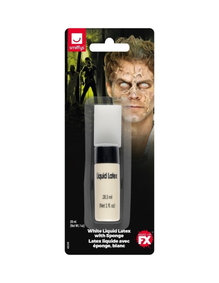 Latex liquide maquillage FX blanc 28 ml avec éponge – Smiffys