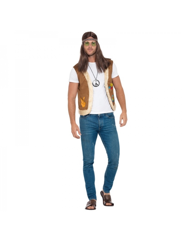 Gilet Cowboy En Flanelle Imprimé Vache Pour Homme - Style Vintage Hippie Pour Festivals Et Déguisements