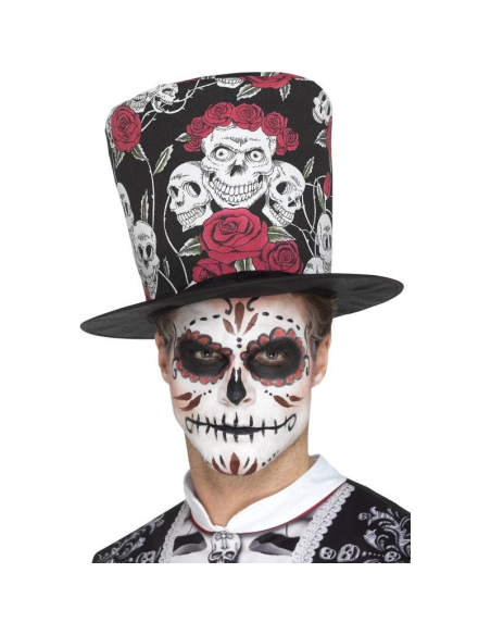 Chapeau haut de forme Dia de Los Muertos imprimé | Accessoires