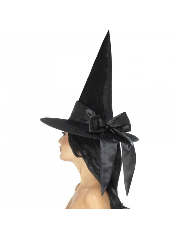Chapeau de sorcière avec noeud noir | Accessoires