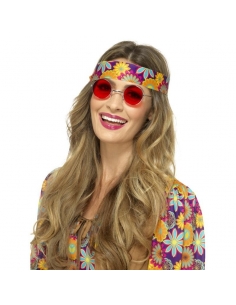 Paire de lunettes Hippie rouge