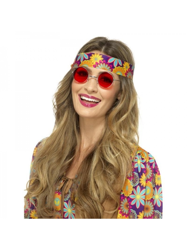 Paire de lunettes Hippie rouge | Accessoires