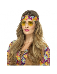 Paire de lunettes Hippie jaune