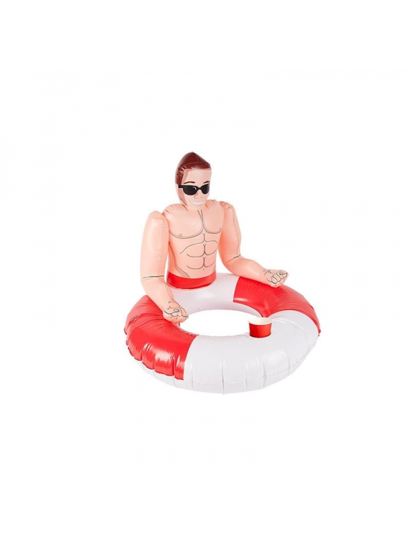 bouée gonflable avec beau maÃ®tre-nageur rouge et blanc 88 cm | Accessoires