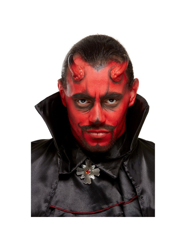 Kit Maquillage Diable Rouge et Noir (maquillage, cornes, éponge, applicateur)
