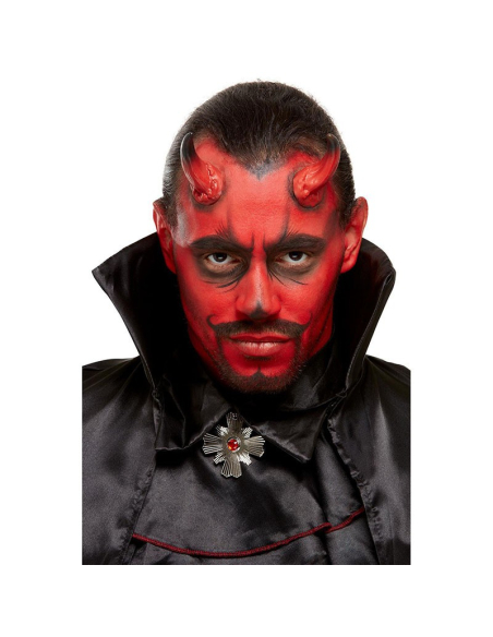 Kit Maquillage Diable Rouge et Noir (maquillage, cornes, éponge, applicateur)