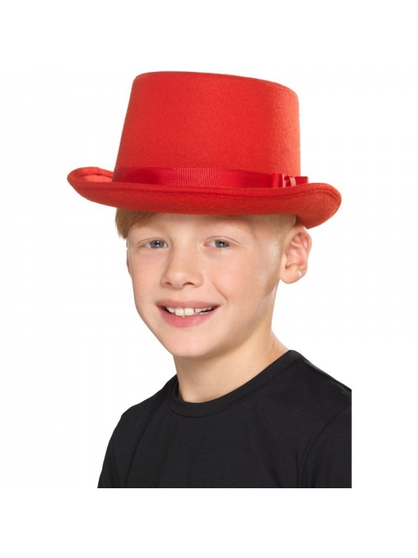 chapeau haut de forme pour enfant rouge | Accessoires