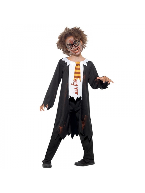 Déguisement écolier enfant zombie (tunique, une chemise et une cravate attachées) | Déguisement Enfant