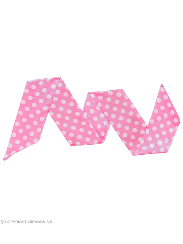 Foulard en satin rose avec pois blancs, années 50'