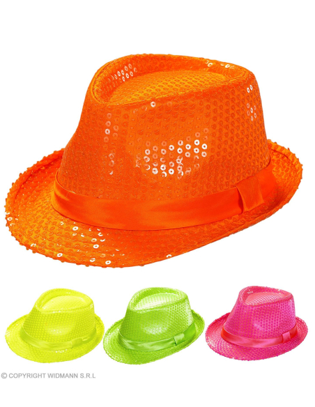 Chapeaux Pailletés Fluo 4 couleurs au choix
