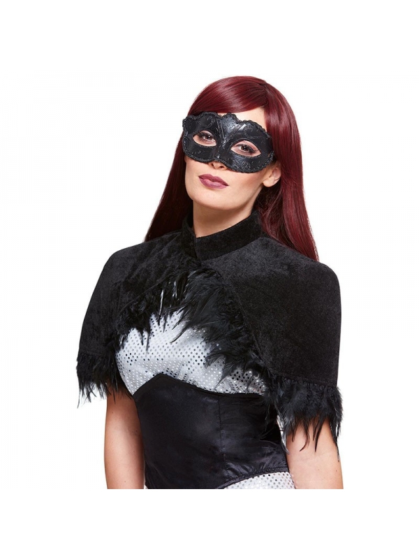 Set Corbeau noir femme (masque et capeline) Smiffys - 1