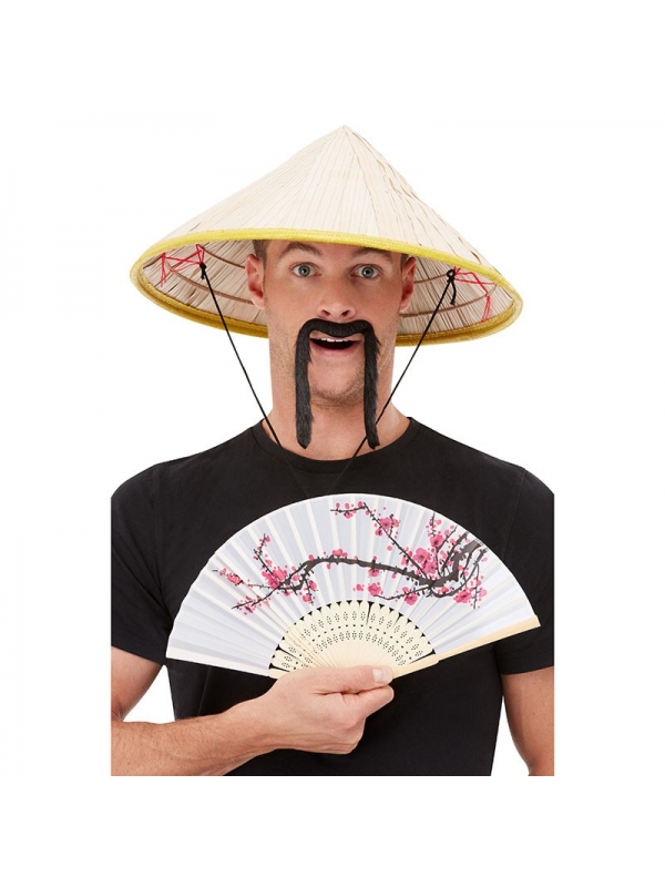 Set Chinois (chapeau, éventail et moustache)