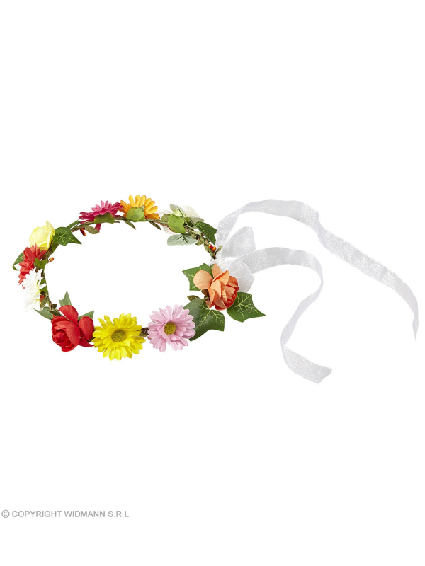 Couronnes de fleurs multicolore avec ruban