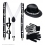 Kit Squelette (bretelles os, noeud papillon, gants et chapeau)