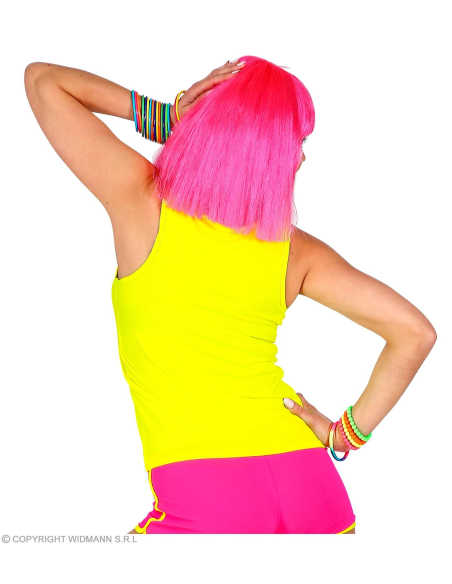 Débardeur femme jaune fluo