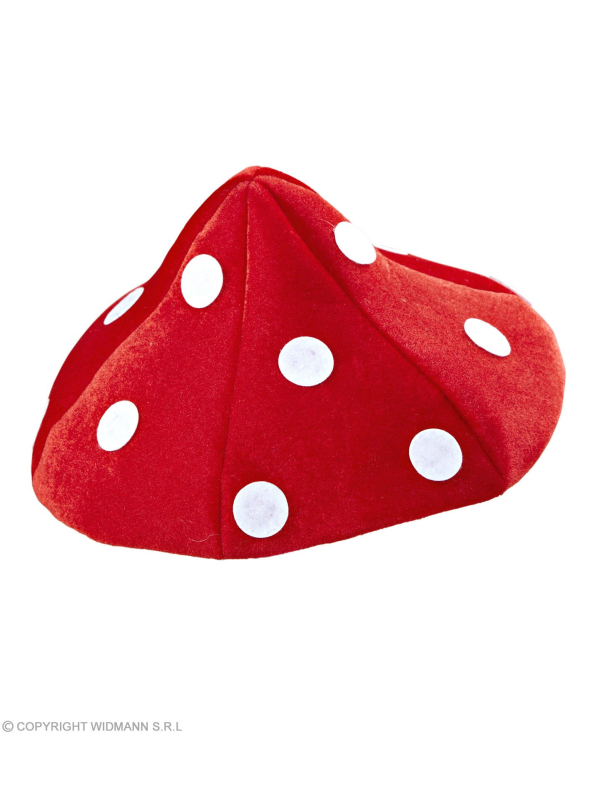 Chapeau Champignon rouge à pois blancs