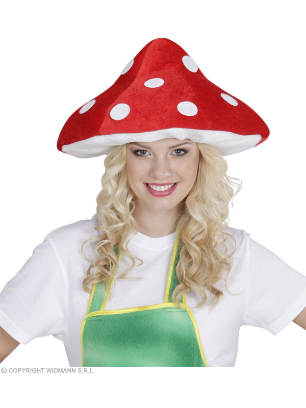 Chapeau Champignon rouge à pois blancs