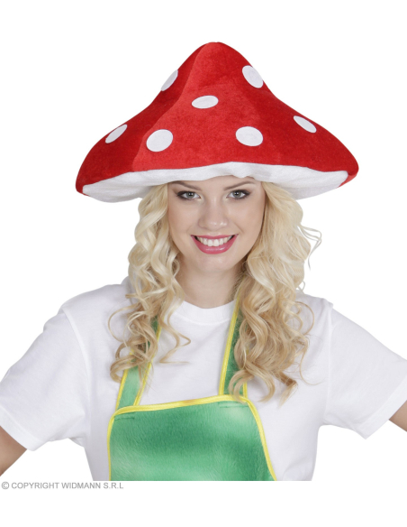 Chapeau Champignon rouge à pois blancs