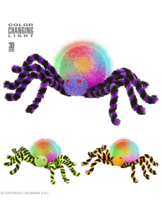 Araignée lumineuse 33 cm - 3 couleurs ass
