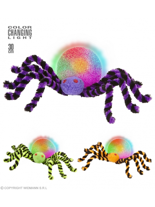 Araignée lumineuse 33 cm - 3 couleurs ass