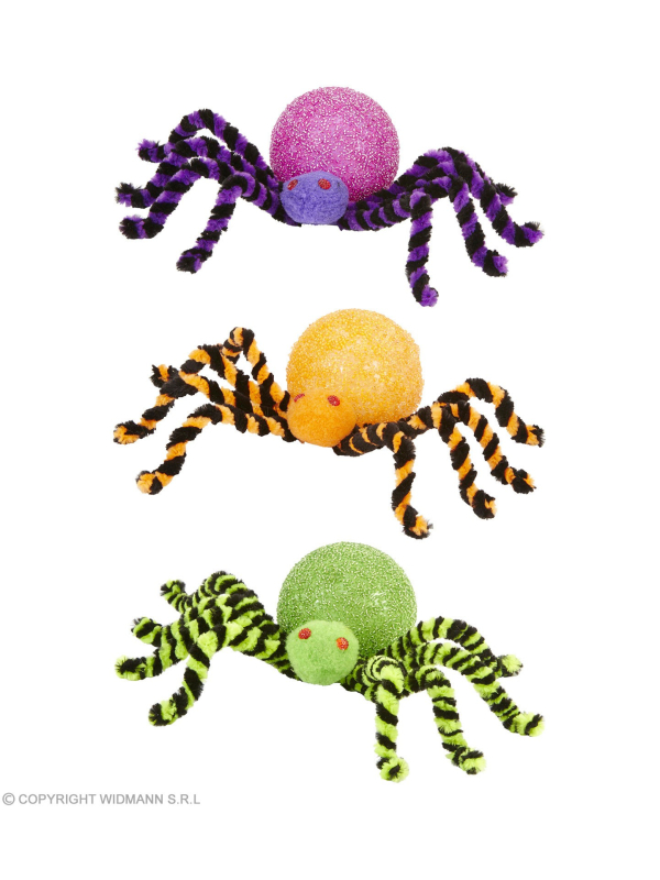 Araignée lumineuse 33 cm - 3 couleurs ass