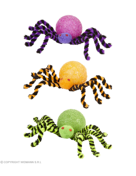 Araignée lumineuse 33 cm - 3 couleurs ass