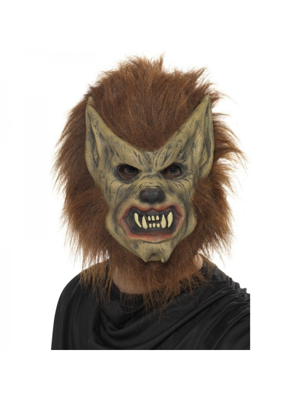 Masque loup marron souple avec fourrure | Accessoires
