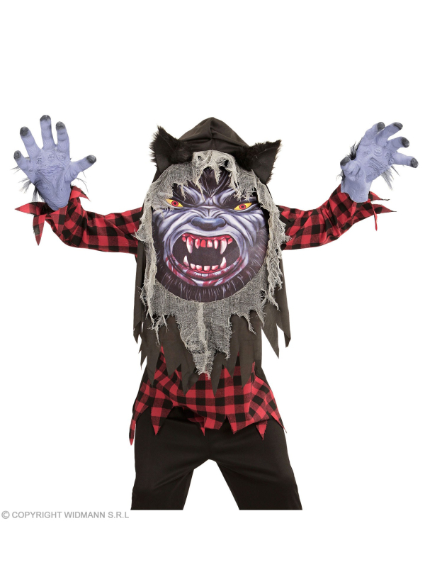 Déguisement Loup-Garou enfant (tunique, masque à capuche surdimensionné)